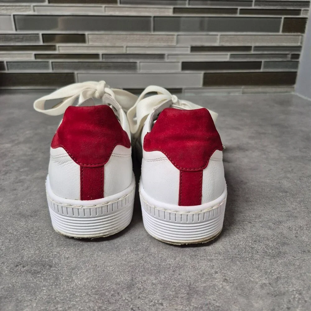 6.5 Gabor White and Red Leather Sneakers with Coloured Dots - Picture 6 of 12